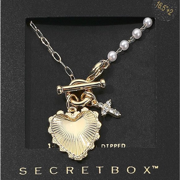 The Wild Clover Jewelry - 14K GOLD HEART TOGGLE NECKLACE